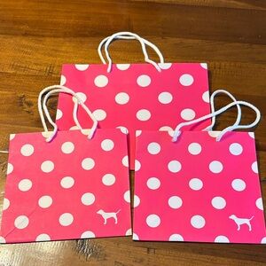 Victoria’s Secret Pink Polka Dot shopping Bag Trio